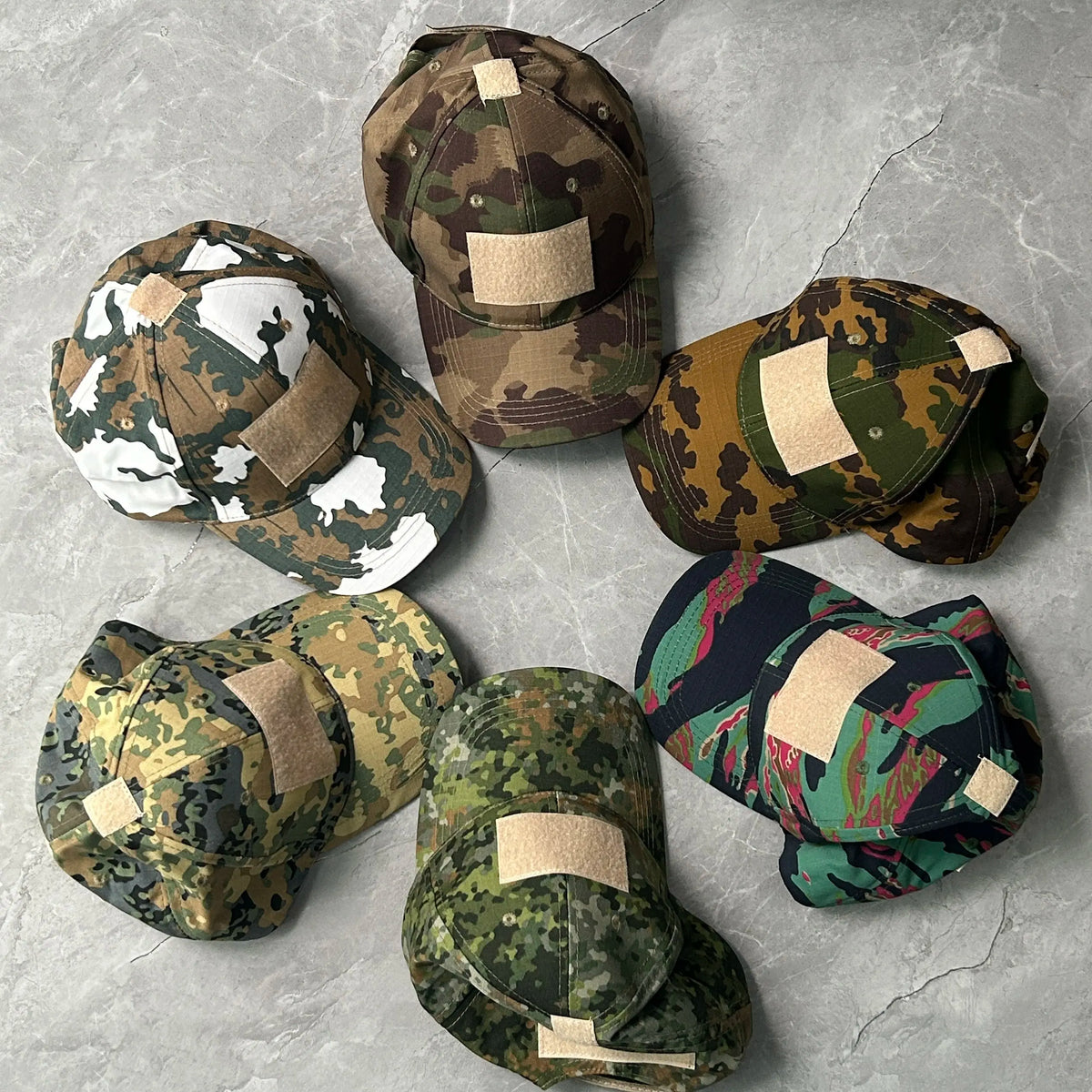 Casquette camouflage réglable en nylon et coton, 13 motifs