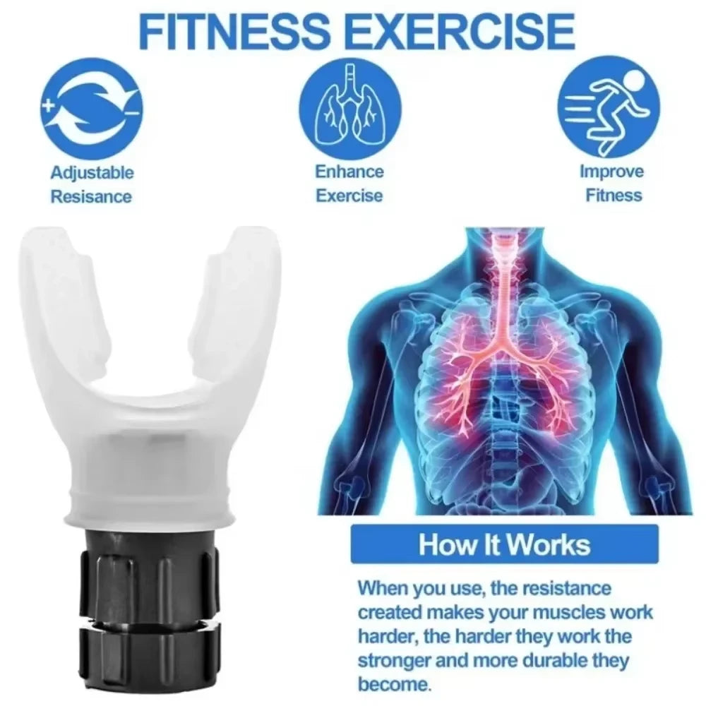 Entraînneur Respiratoire Portable – Renforcement Pulmonaire, Résistance Réglable, Endurance | Noir & Blanc - BLACKBEARD OUTDOOR INDUSTRIES