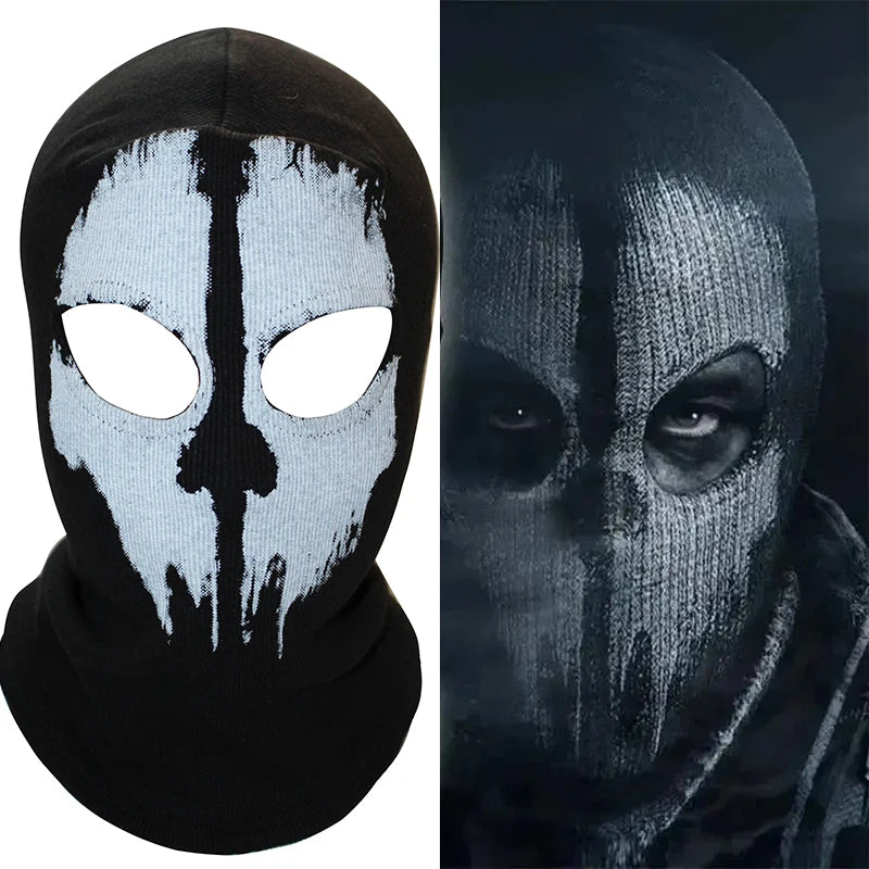 Cagoule Balaclava 100% Coton Ghost Skull – Masque Intégral Visage & Cou – Ski, Vélo, Airsoft – 26 Coloris