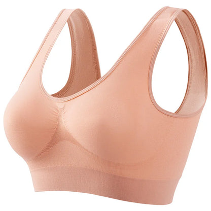 Brassière Sport Femme Sans Armature Grande Taille – Rembourrage Amovible, Sans Couture, Yoga & Running – S à 5XL