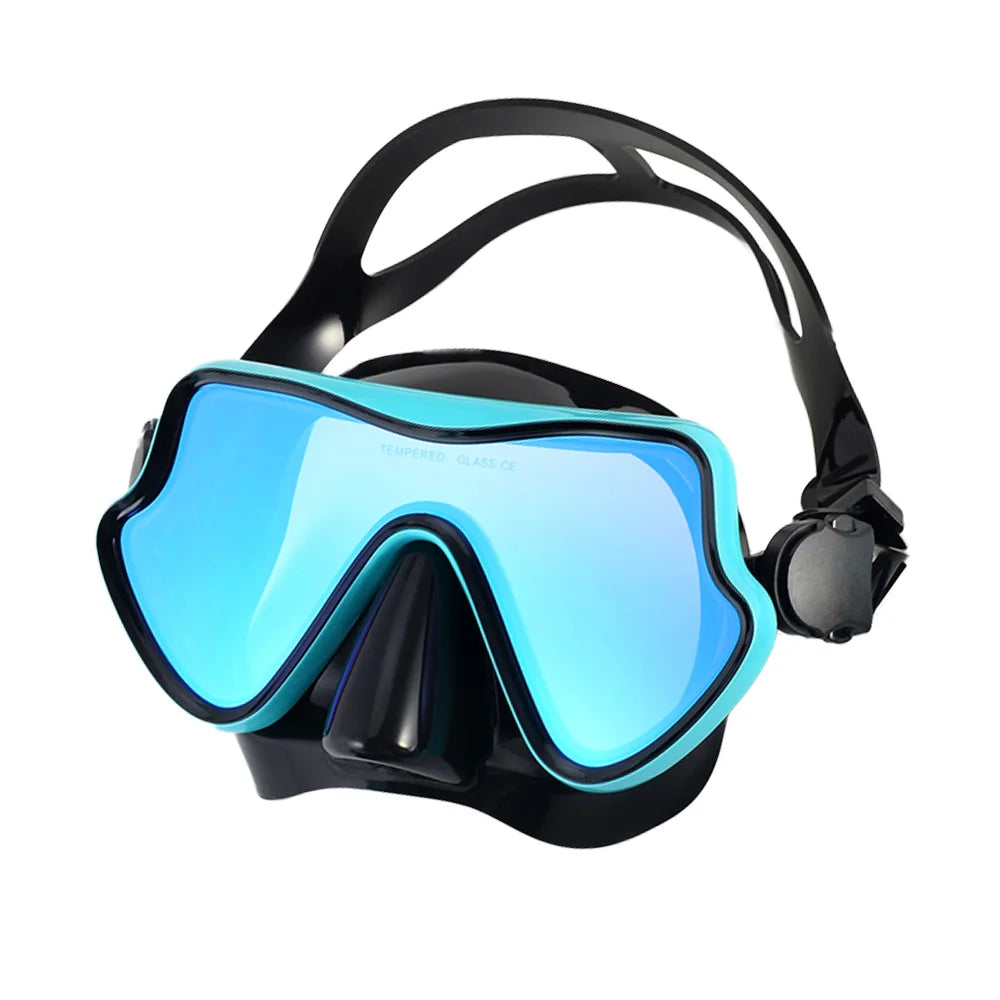 Masque de Plongée Snorkel en Silicone avec Verre Trempé – Large Vue Colorée pour Adultes et Jeunes - BLACKBEARD OUTDOOR INDUSTRIES
