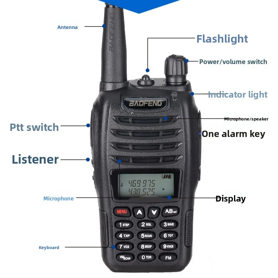 Talkie-Walkie Baofeng BF-UVB6 Dual Band VHF/UHF 5W – Étanche IP67, Portée 10 km
