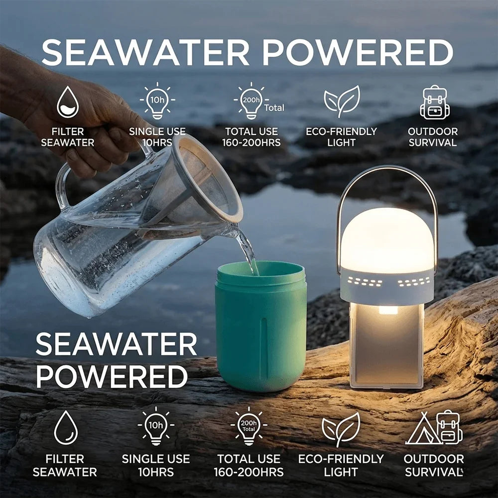 Lampe à eau salée portable pour camping