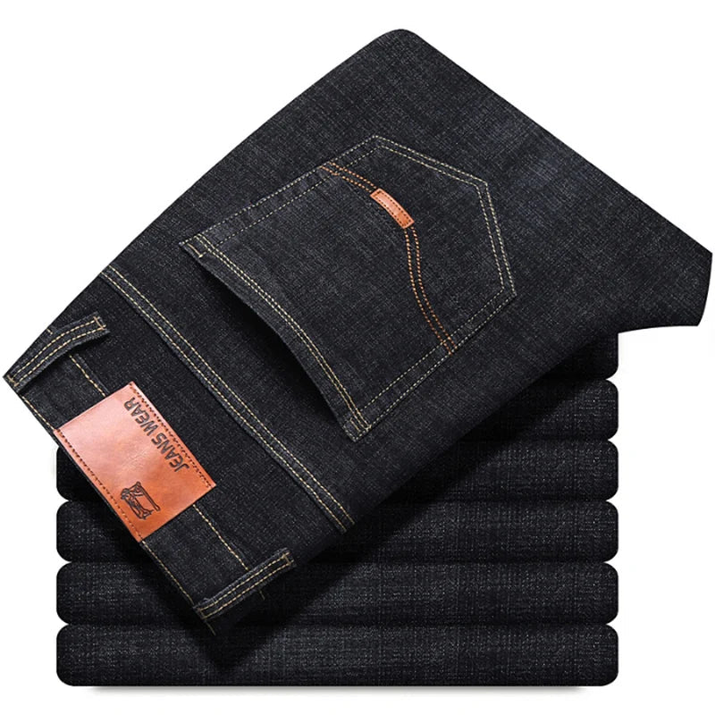 Jean Homme Fashion Business – Jean Slim Stretch Classique, Pantalon Casual – Denim Noir et Bleu BLACKBEARD OUTDOOR INDUSTRIES