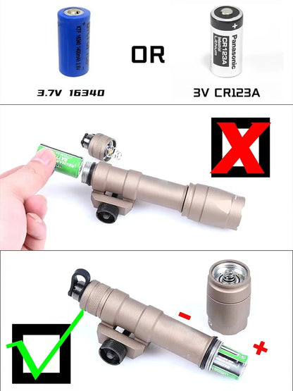 Lampe Tactique WADSN M300A / M600C Type SureFire – LED Haute Puissance pour Rail 20mm Picatinny - BLACKBEARD OUTDOOR INDUSTRIES