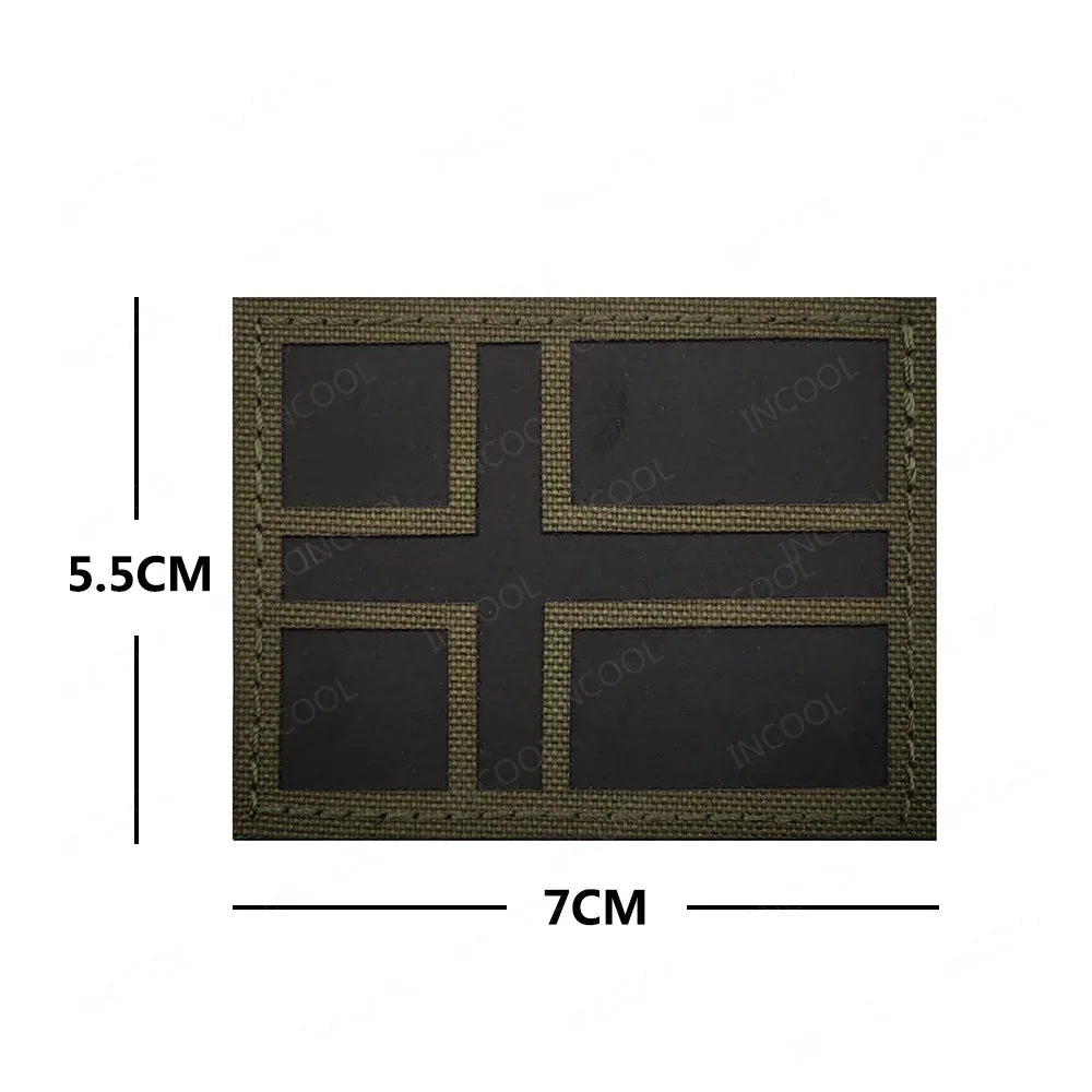 Patch Drapeau Réfléchissant Tactique – Badge Militaire Velcro, 29 Pays, 8x5 cm