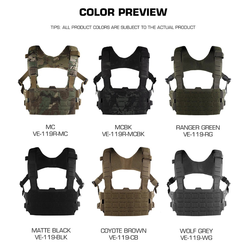 Chest rig tactique modulaire VE-119 à panneau MOLLE