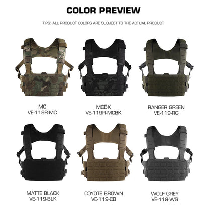 Chest rig tactique modulaire VE-119 à panneau MOLLE