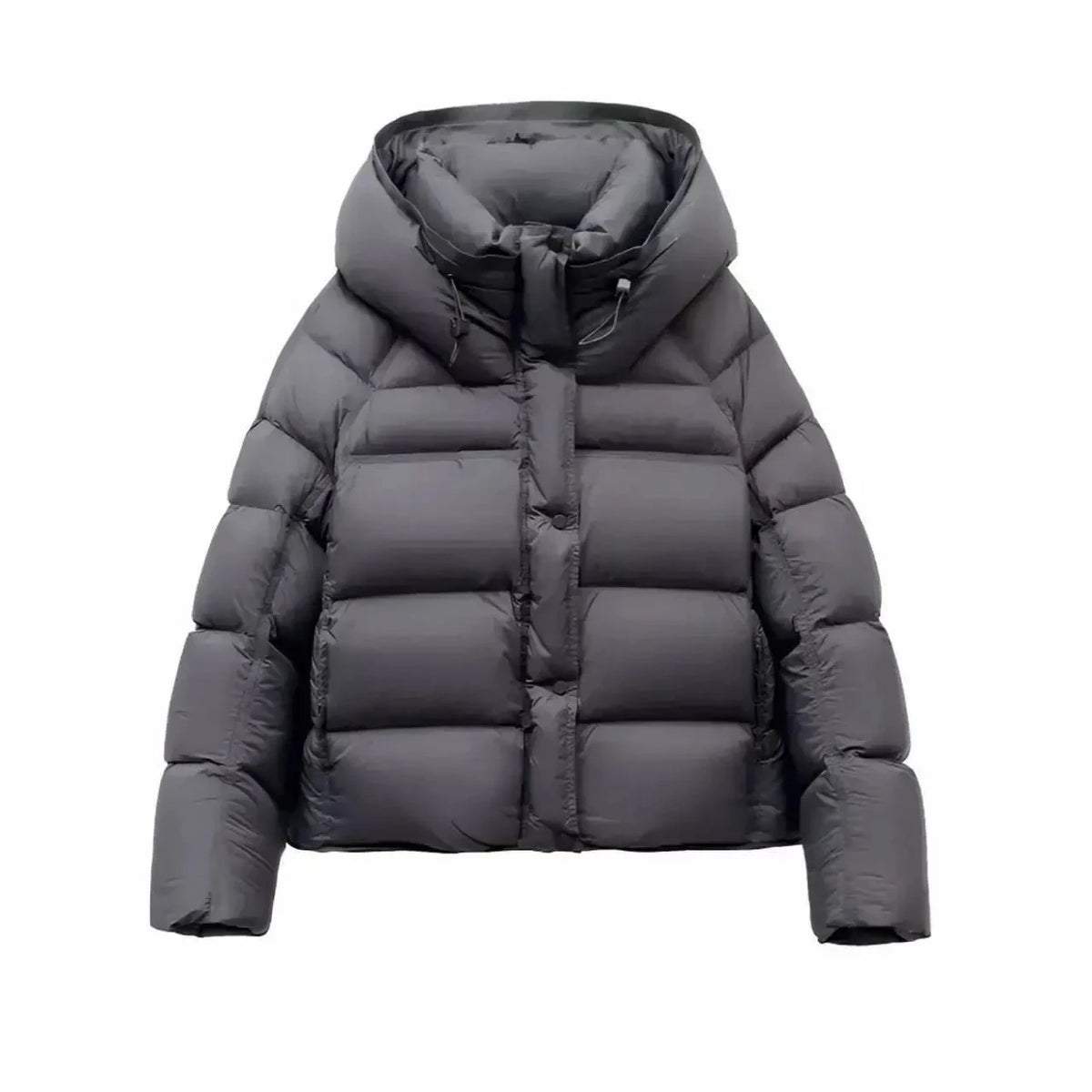 Doudoune femme courte à capuche en coton