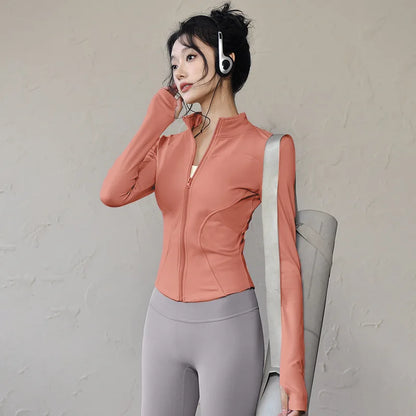 Veste de sport femme légère zippée avec passe-pouces