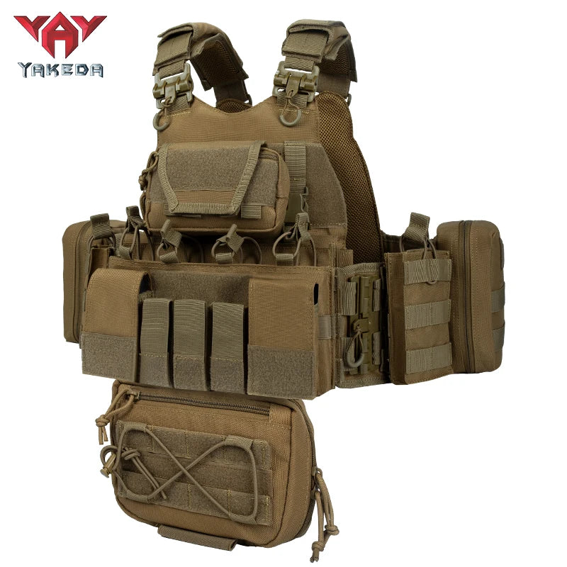 Gilet porte-plaques Yakeda MOLLE 1000D pour militaire et police