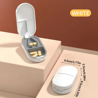 Coupe-Comprimés Portable avec Boîte de Rangement - Lame Inox, Réglable