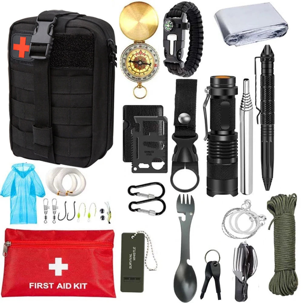 Kit de Survie Tactique – Pochette Oxford Camping, Randonnée, Premiers Secours & Urgence