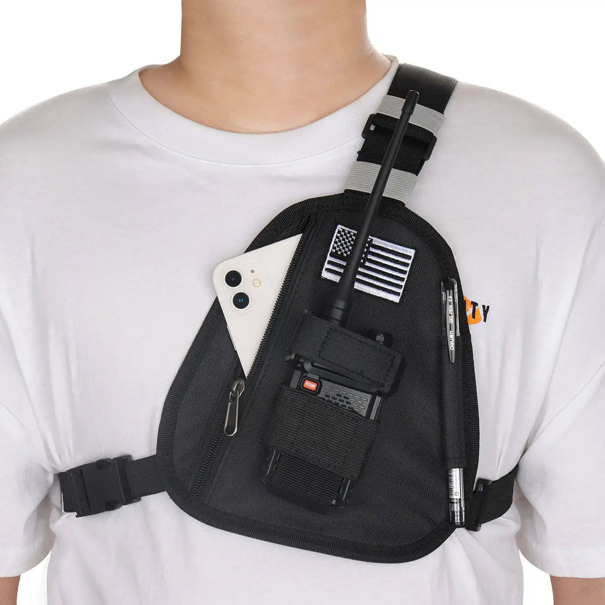Gilet Tactique Poitrine Nylon – Holster Radio Baofeng BF-888S UV-5R | 4 Coloris | Mains Libres - BLACKBEARD OUTDOOR INDUSTRIES