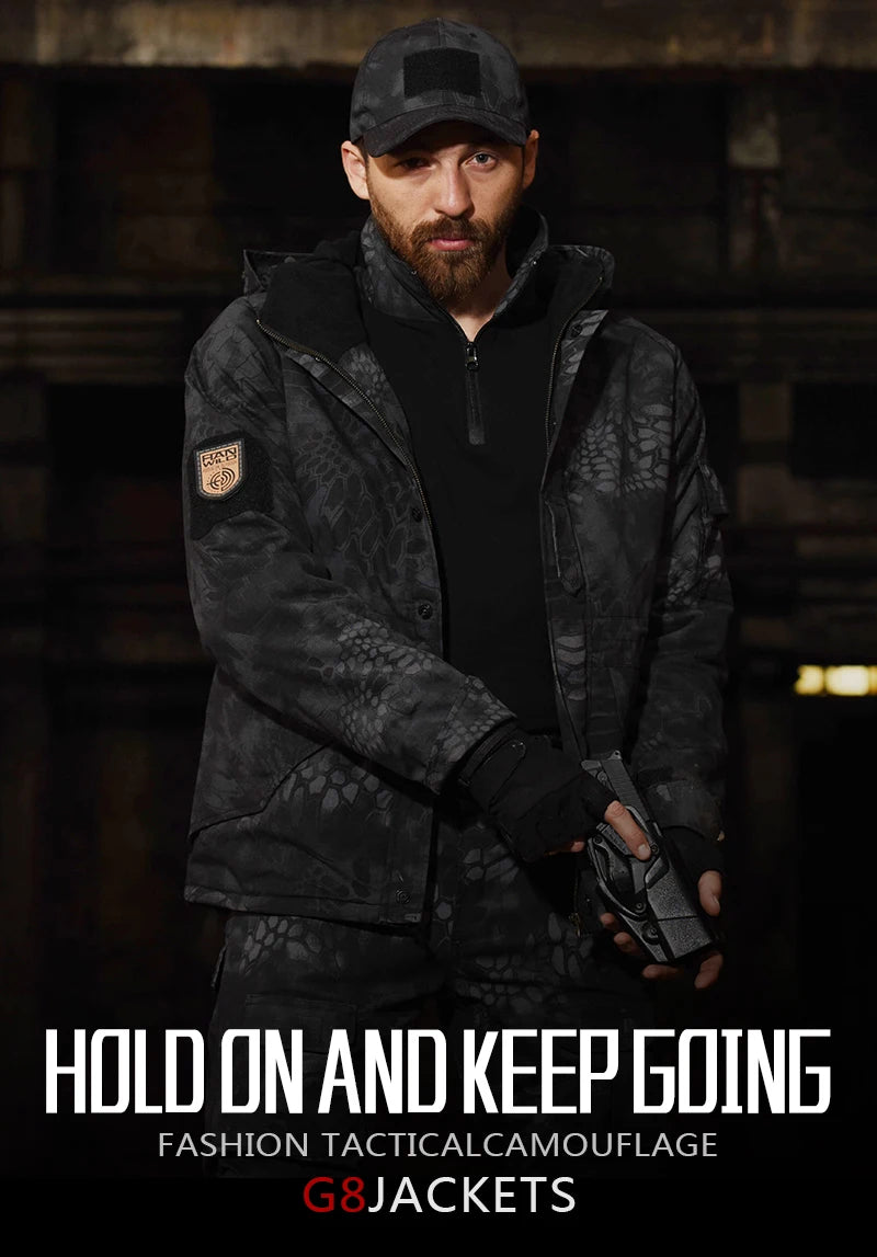 Veste Tactique Homme Hiver – HAN WILD Camouflage | Softshell | Polaire | Coupe-Vent | Randonnée | Chasse | Outdoor - BLACKBEARD OUTDOOR INDUSTRIES