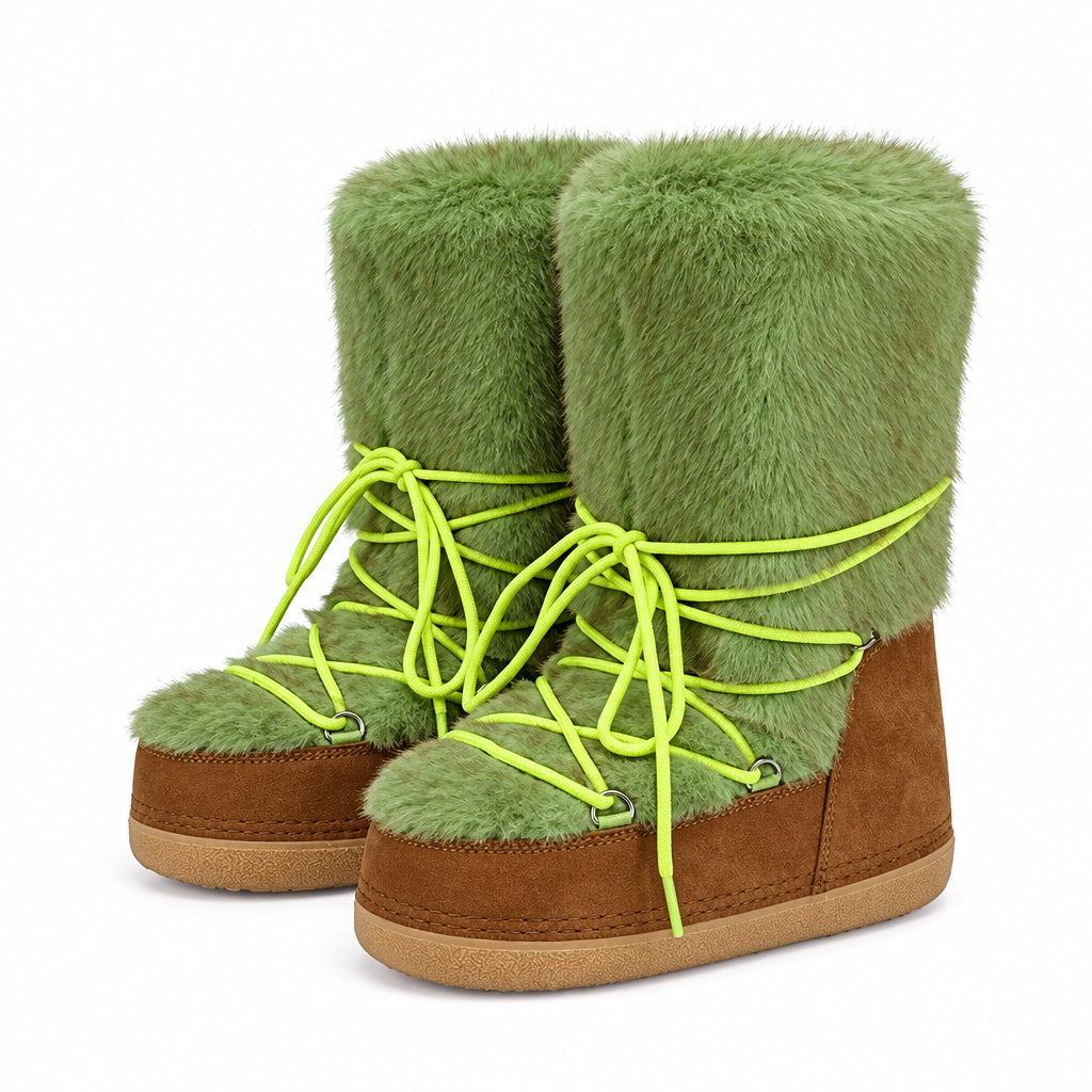 Bottes de neige à fourrure et semelle épaisse