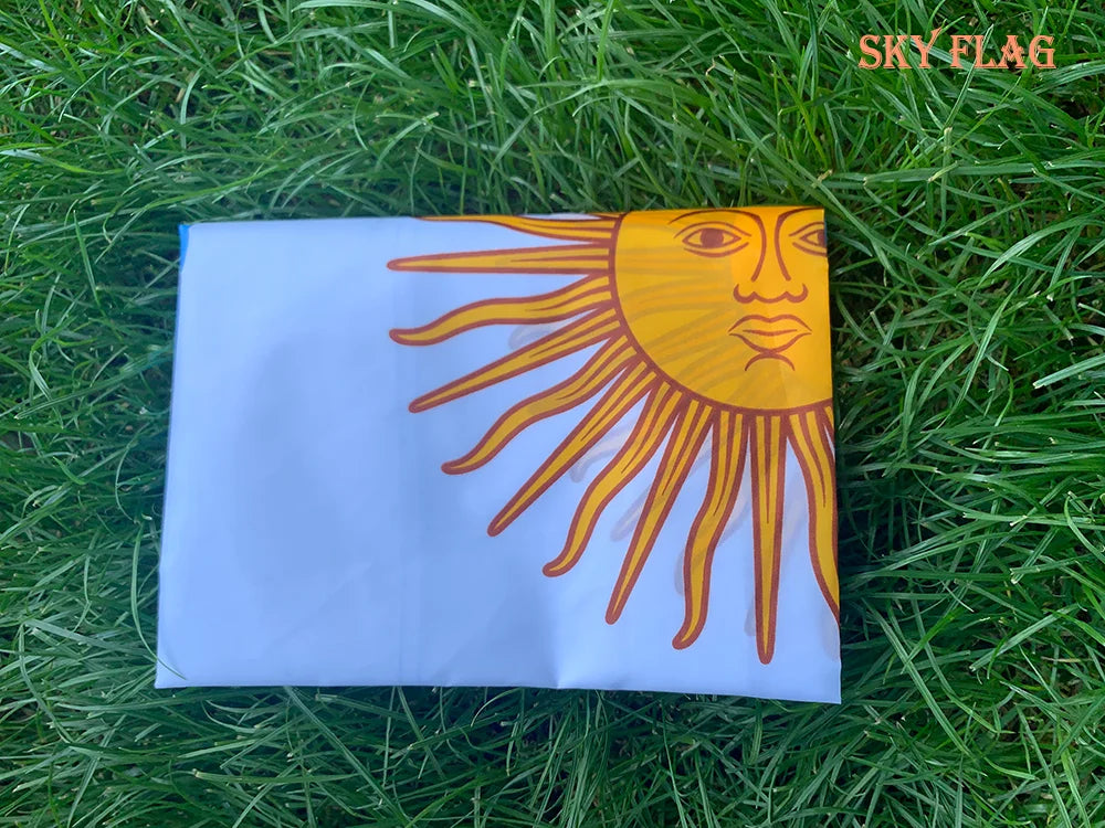 Drapeau de l'Argentine – 90x150 cm – Polyester – Drapeau National Argenté Suspendu et Bannière BLACKBEARD OUTDOOR INDUSTRIES