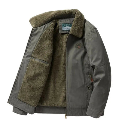 Autumn Winter Men's Cotton Thick Warm Fleece Jackets Stand Collar Fleece Lined Outdoor Workwear Warm Casual Style New Arrival BLACKBEARD OUTDOOR INDUSTRIES