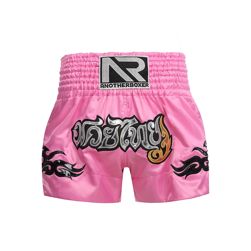 Short Muay Thai Brodé – MMA Kickboxing – Satin Polyester – Homme Femme Enfant - BLACKBEARD OUTDOOR INDUSTRIES