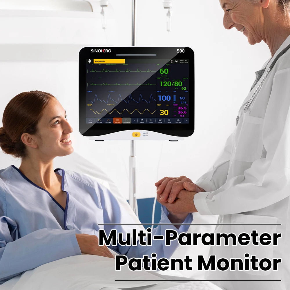 Moniteur Patient Multiparamétrique 12.1" Sinohero S90C – ECG, SpO2, NIBP, RESP, TEMP, IBP, EtCO2