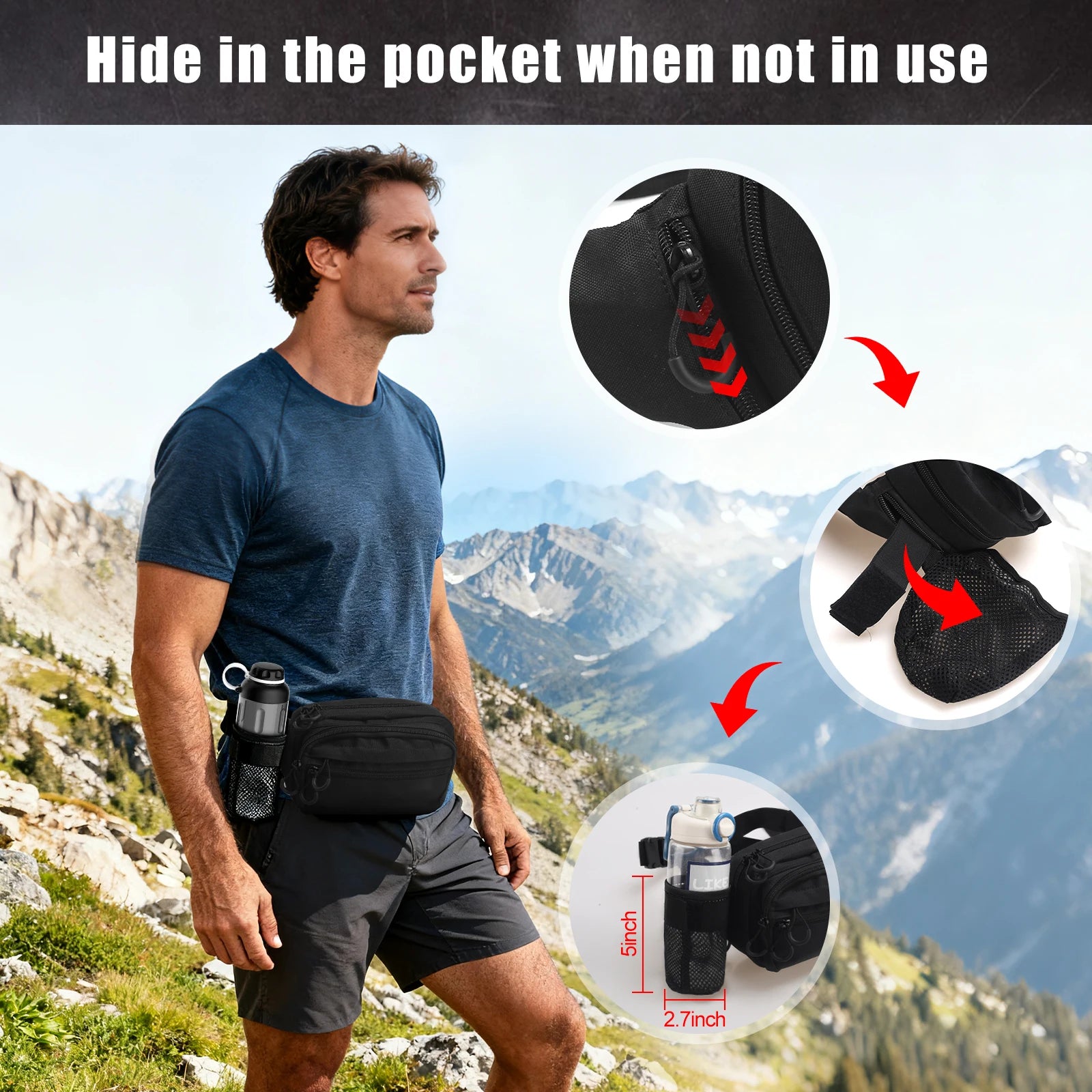 Sacoche banane tactique holster à Ouverture Rapide avec Porte‑Chargeurs et Poche Cachée - BLACKBEARD OUTDOOR INDUSTRIES