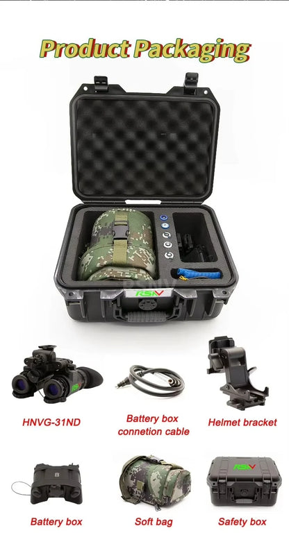 Kit Lunettes Vision Nocturne PVS-31 Anti-Éblouissement avec Indicateur de Position Rouge