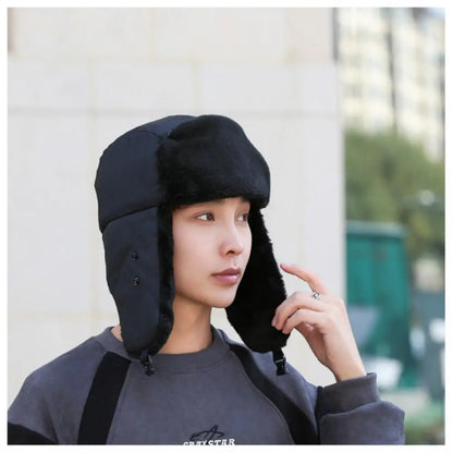 Chapka Ushanka Hiver avec Oreillettes et Cache-Visage - Unisexe
