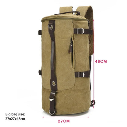 Sac à dos homme en toile et cuir – Voyage et ordinateur