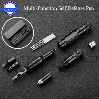 Stylo tactique multifonction avec lampe LED et outils