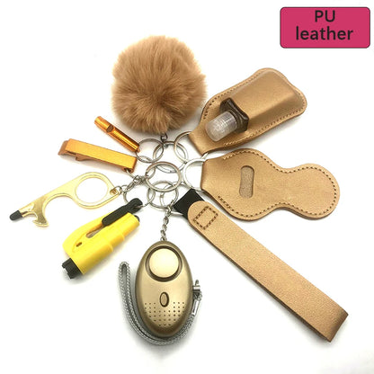 Kit porte-clés de sécurité femme 10 pièces avec dragonne