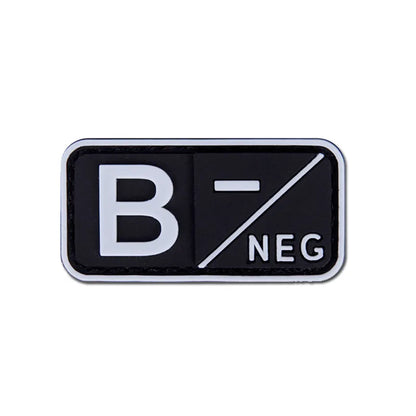 Patch Groupe Sanguin 3D PVC – A B AB O Rh + / - – Écusson Tactique Militaire Hook & Loop 5×2,5 cm - BLACKBEARD OUTDOOR INDUSTRIES