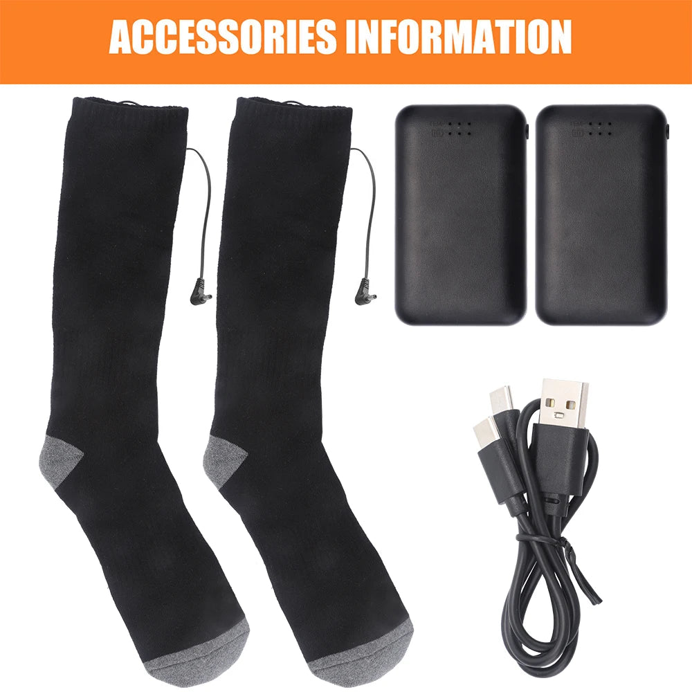 Chaussettes chauffantes rechargeables 4 000 mAh – Unisexes 38–46