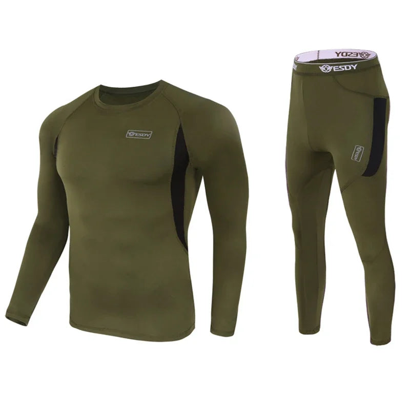 Ensemble Thermique Tactique Fleece Slim Fit – Haut + Pantalon | Randonnée, Chasse, Militaire, Automne Hiver