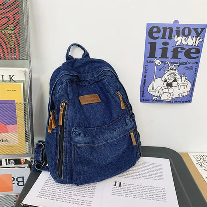 🎒 Sac à Dos en Jean Tendance – Style Denim | Grande Capacité Étudiante | Multi-Poches | Unisexe - BLACKBEARD OUTDOOR INDUSTRIES