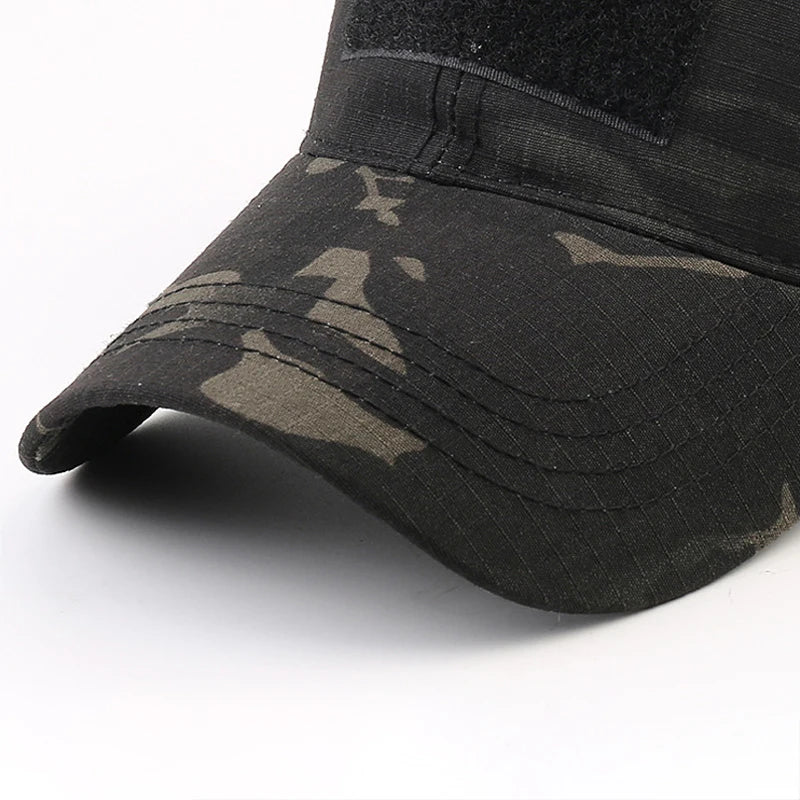 Casquette militaire camouflage tactique avec velcro, réglable
