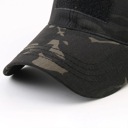 Casquette militaire camouflage tactique avec velcro, réglable