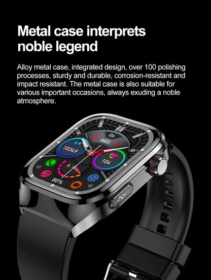 Montre Connectée Homme 2025 – Suivi Santé Avancé ECG+PPG – Surveillance Acide Urique & Lipides – Appels Bluetooth – Écran 2.04” AMOLED – Pour Android & iOS - BLACKBEARD OUTDOOR INDUSTRIES