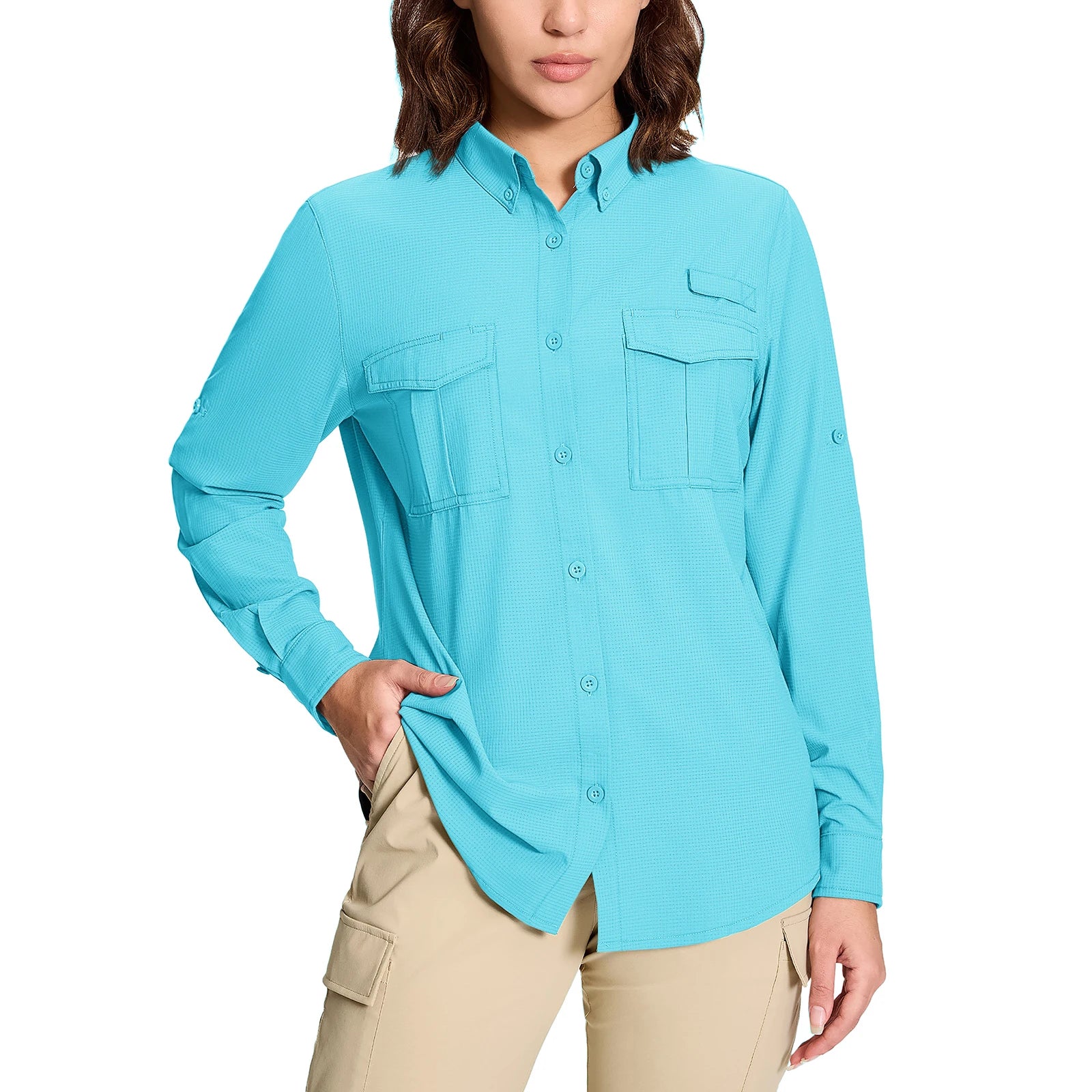 Chemise Femme de Randonnée KEFITEVD – Séchage Rapide, Respirante & Anti-UV – Manches Longues Modulables - BLACKBEARD OUTDOOR INDUSTRIES