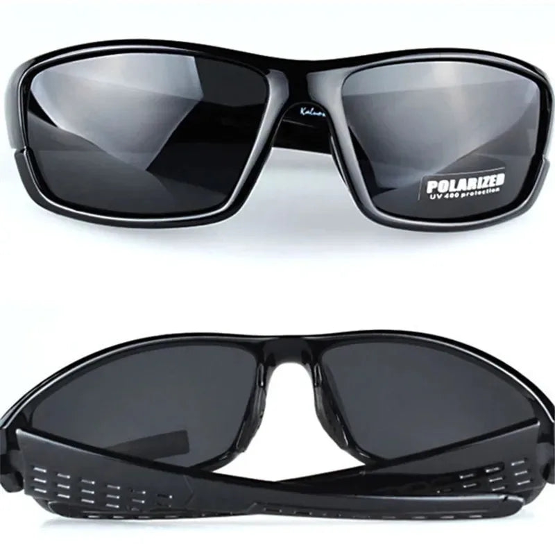 Lunettes de Sport Polarisées UV400 – Monture Noire Style Ovale | Conduite, Pêche, Outdoor