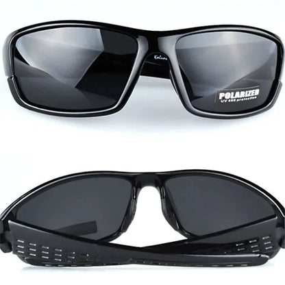 Lunettes de Sport Polarisées UV400 – Monture Noire Style Ovale | Conduite, Pêche, Outdoor