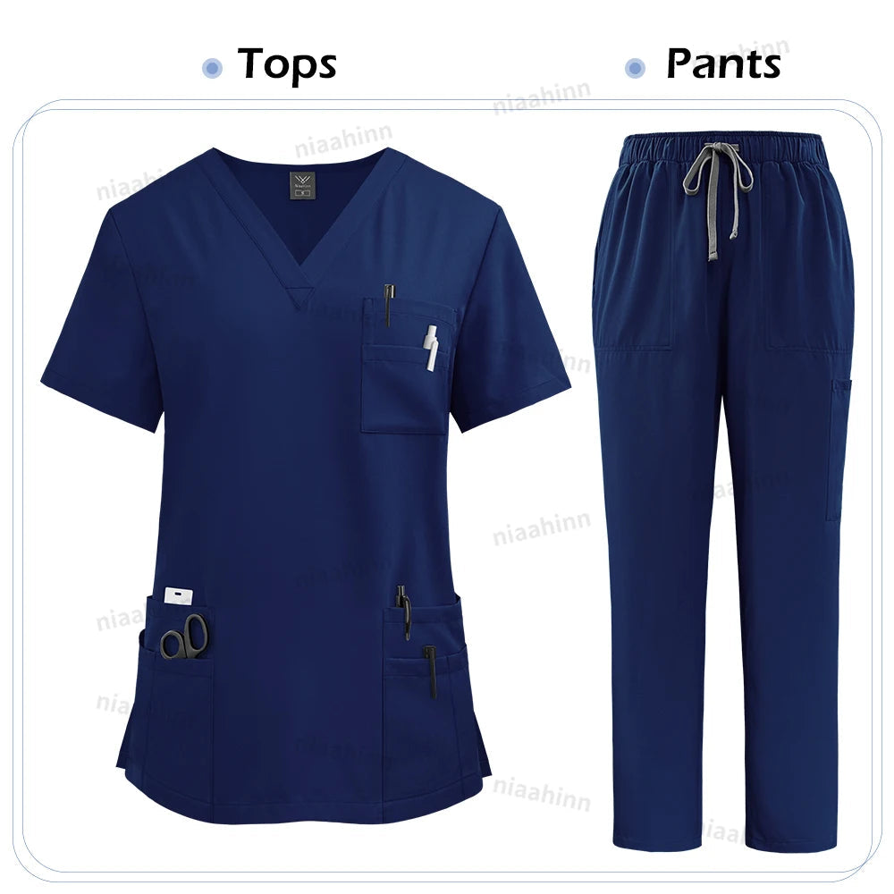 Uniforme Médical de Haute Qualité pour Femmes - Ensemble de Blouse et Pantalon pour Infirmière, Scrubs Unisexe BLACKBEARD OUTDOOR INDUSTRIES
