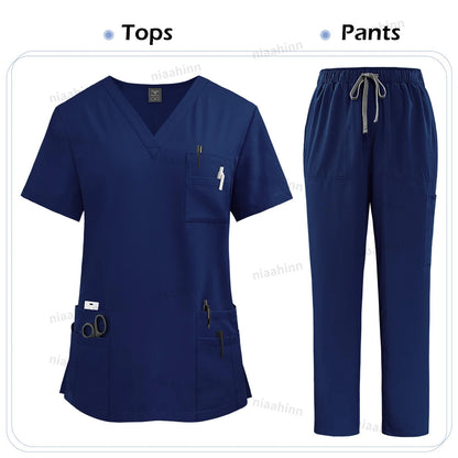 Uniforme Médical de Haute Qualité pour Femmes - Ensemble de Blouse et Pantalon pour Infirmière, Scrubs Unisexe BLACKBEARD OUTDOOR INDUSTRIES