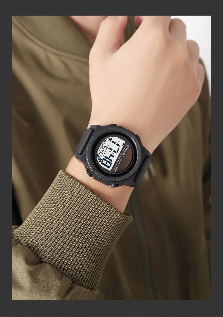 Montre Digitale Sportive Homme SKMEI 2358 – Énergie Solaire, Étanche 5Bar, Chronographe - BLACKBEARD OUTDOOR INDUSTRIES