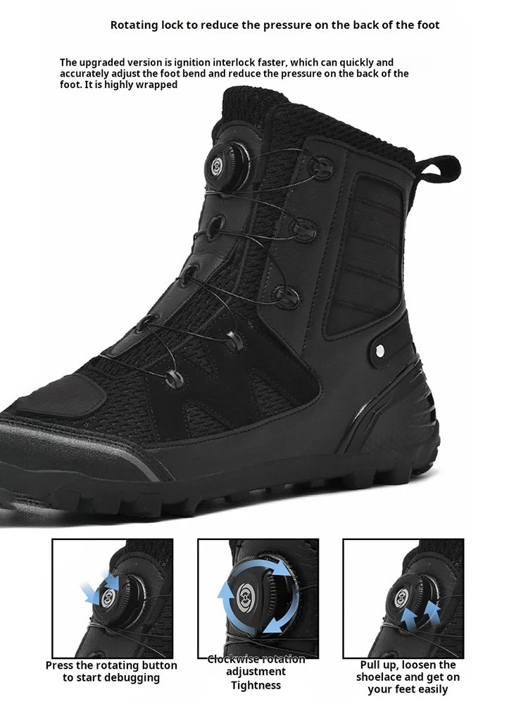 Bottes Moto Homme – Chaussures Respirantes 4 Saisons – Bottines de Moto Style Cruiser / Touring | Unisexe - BLACKBEARD OUTDOOR INDUSTRIES
