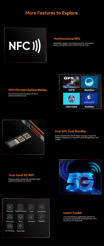 Blackview OSCAL Marine 2 Rugged Smartphone AI, 6.56'' HD+ Display, Unisoc T615, 24(8+16)GB 256GB, 11000mAh, Android 15 Phone NFC BLACKBEARD OUTDOOR INDUSTRIES