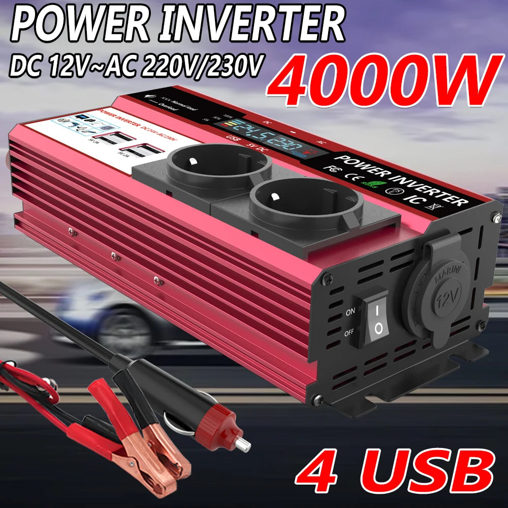 Convertisseur 12V DC vers 220V AC – 4000W Max - BLACKBEARD OUTDOOR INDUSTRIES
