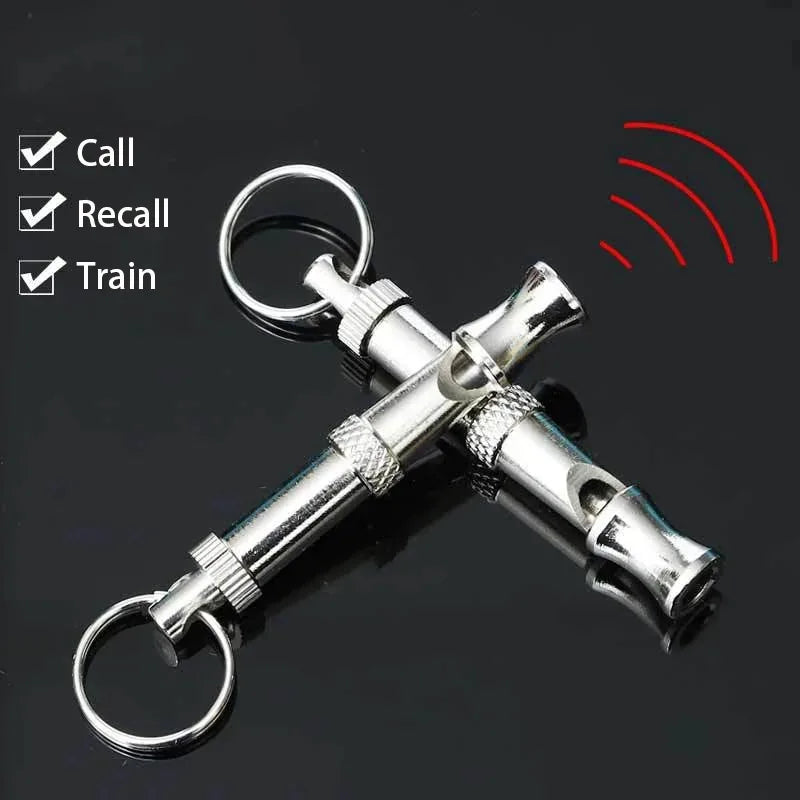 Sifflet de Dressage Chien Inox – Ultrasonique Réglable – Porte-Clés