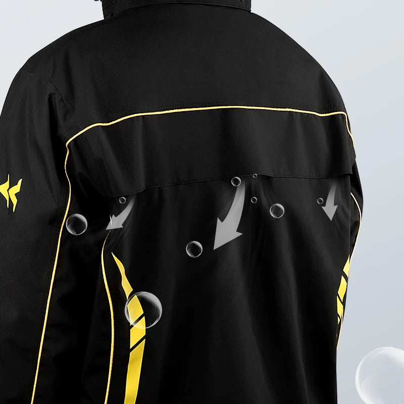 Combinaison Pluie Moto SULAITE 2 Pièces — Imperméable TPU, Bandes Réfléchissantes 360° | Unisexe M à XXXL - BLACKBEARD OUTDOOR INDUSTRIES