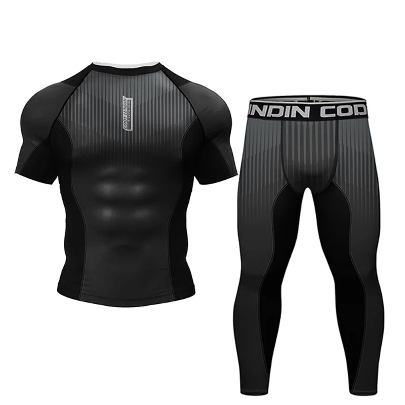 Ensemble Rashguard MMA – T-Shirt + Pantalon Compression – Jiu Jitsu / Kickboxing / Grappling - BLACKBEARD OUTDOOR INDUSTRIES