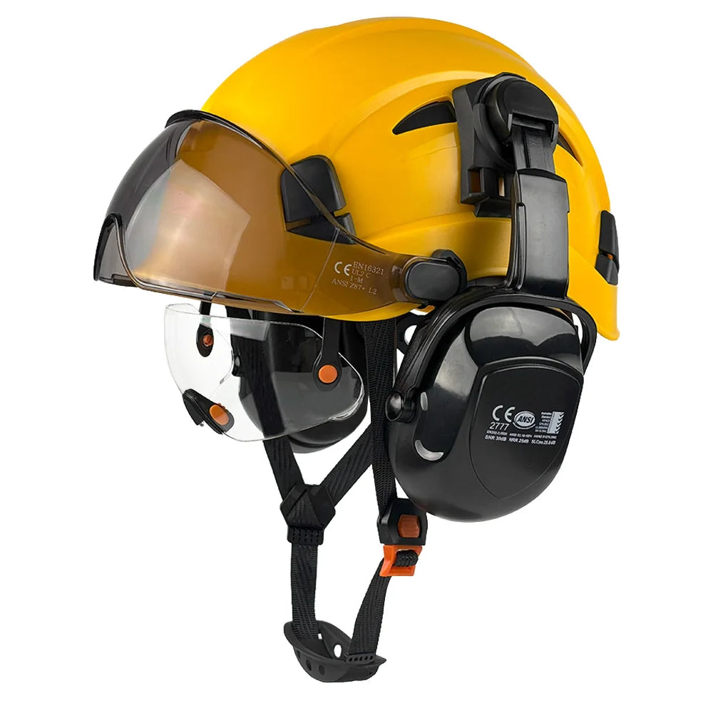 Casque de Sécurité ABS Pompier & Sauvetage — Visière, Cache-Oreilles CE/ANSI - BLACKBEARD OUTDOOR INDUSTRIES